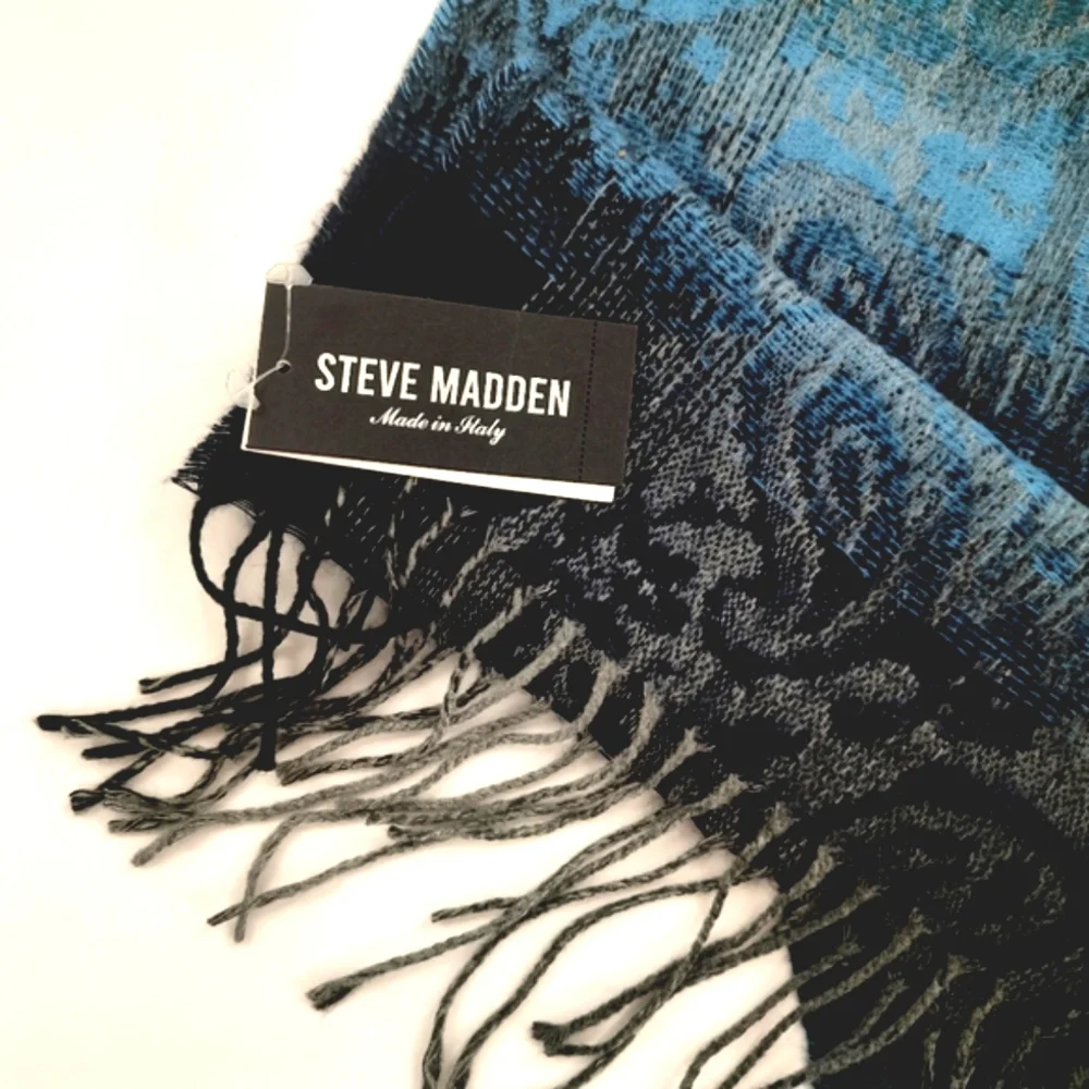 Steve Madden Unisex Fringe Blue Scarf, 1SFM
